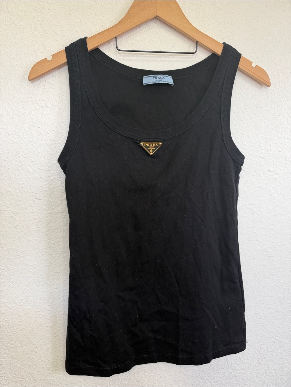 Prada Ribbed Knit Jersey Tank Top